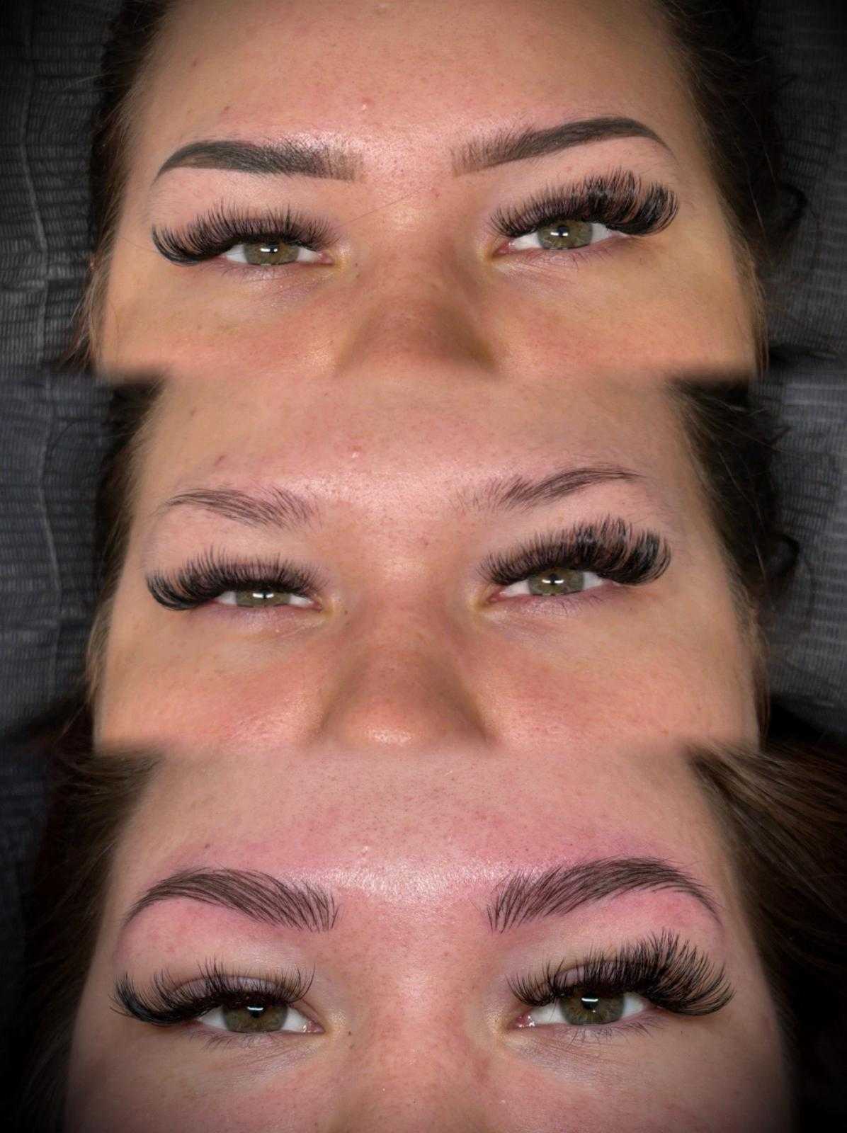 Semi-permanent makeup — hairstroke / nano brows — Hairstroke nano brows, healing stages through to the final result.